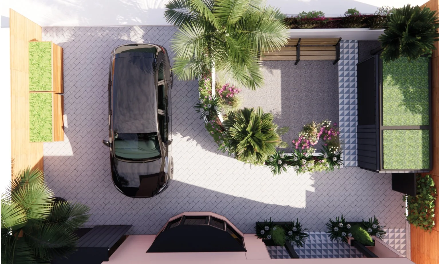 Ibiza Inspired Front Garden plan view
